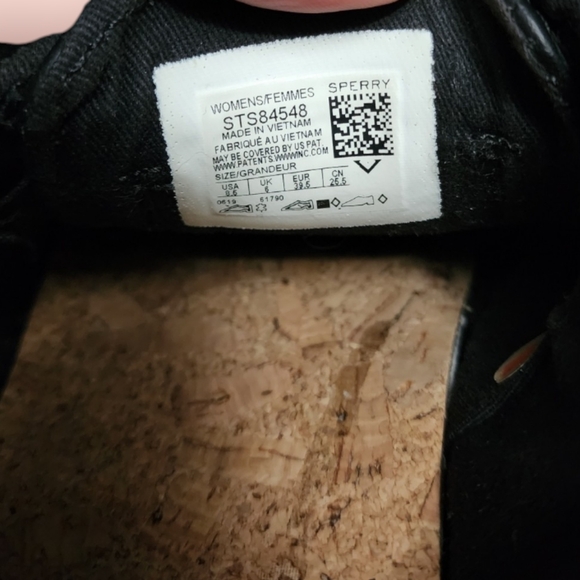 Sperry Crest Vibe Leather slip on shoes Black Women's 8.5 - Picture 4 of 5